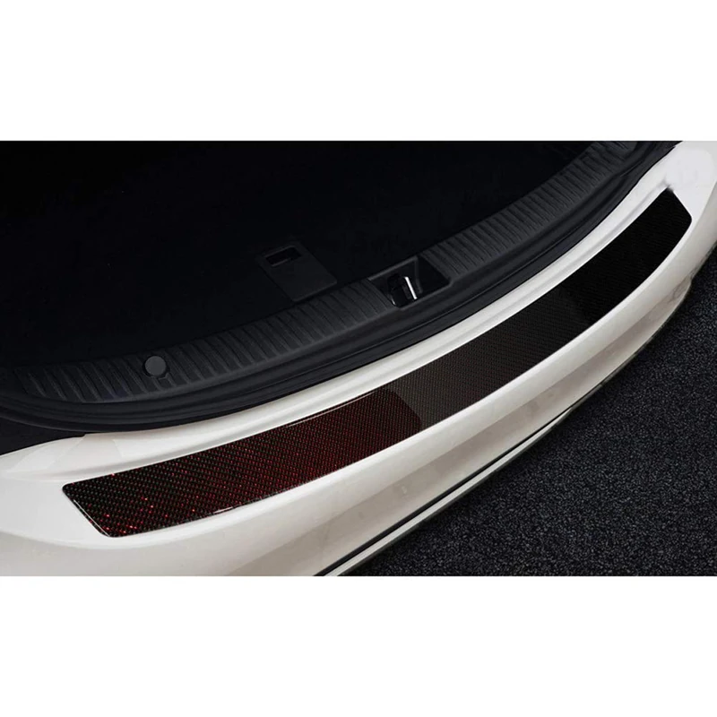 Avisa Carbon Rear bumper protector compatible with Mercedes CLS (C218) 2014-2018 Red-Black Carbon