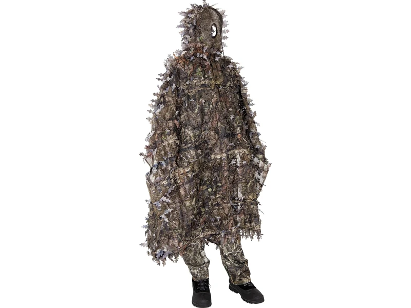 Ameristep 3D Leafy Poncho | Mossy Oak Camo Hunting Gilly Poncho for Ultimate Concealment, Mossy Oak Break Up Country, One Size