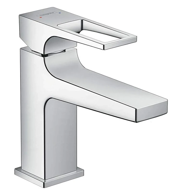 hansgrohe Metropol Basin Tap 100 with Loop Handle, for Cloakroom Basins, Push-Open Waste, chrome
