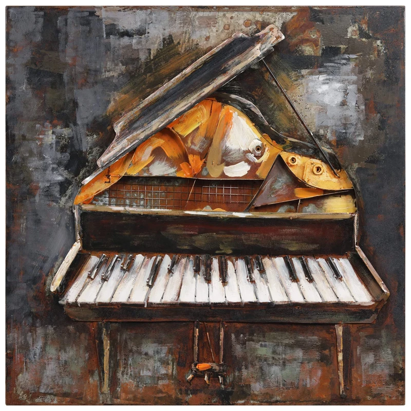 Empire Art Direct Mixed Media Iron Hand Painted Dimensional Wall Art Ready to Hang, Metal, Magic Key, 32" x 32" x 3\