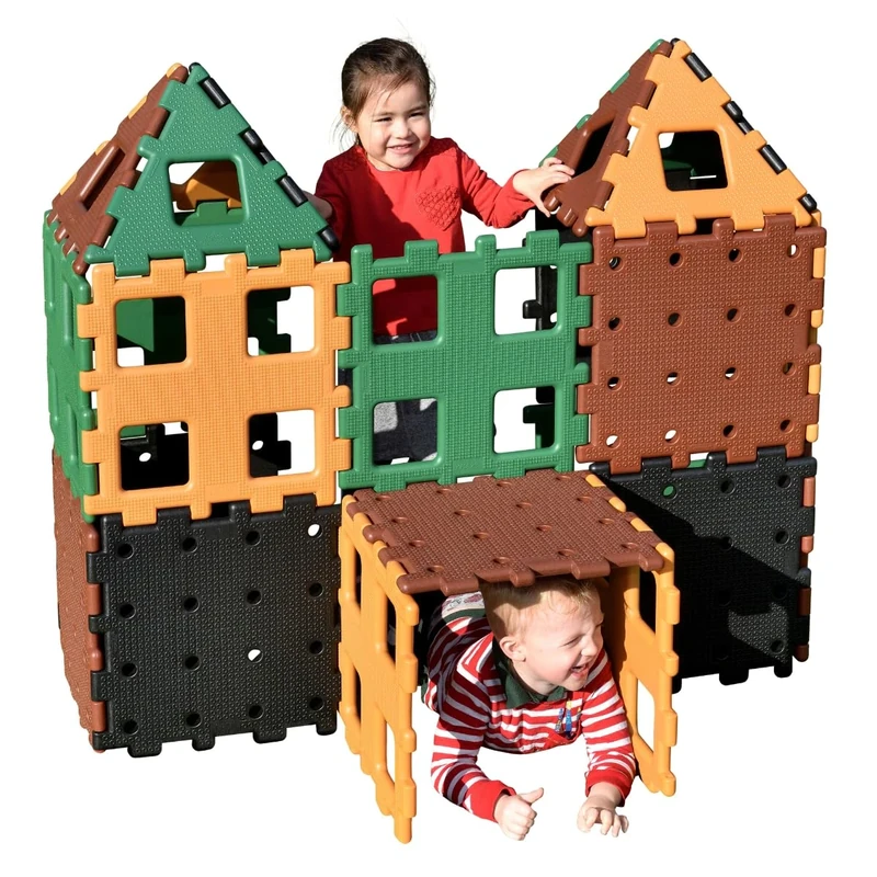 Polydron 70-71205XL Natural Colours - Outdoor Giant Construction Den Building Toy - 24 Pieces - Age 2 +