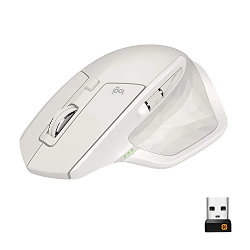 Logitech MX Master 2S Wireless Mouse with Cross-Computer Control for Mac and Windows, Light Grey