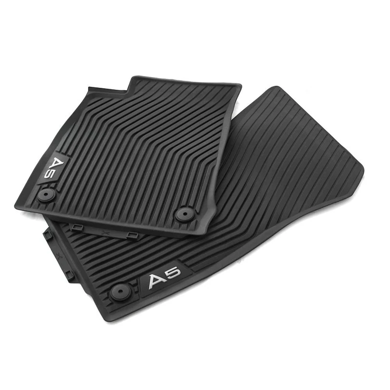 Audi Original A5 (B9 F5) Coupe Cabriolet Premium Rubber Floor Mats 2 x Front Rubber Mats All-Weather Mats Black 8W7061501 041