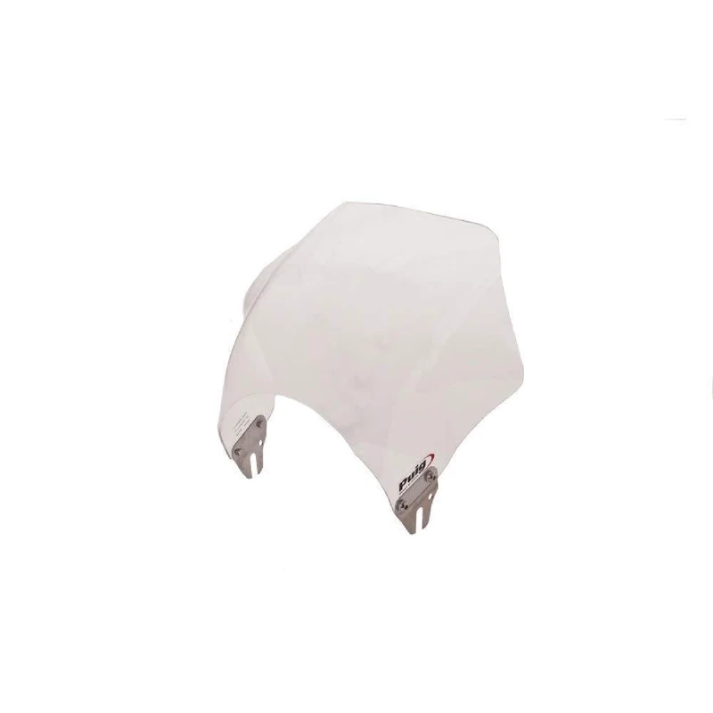 Puig 2127W Short fairings for round headlights, compact aerodynamic screen for round headlight made of 3 mm polycarbonate with rounded profile and high impact resistance, Clear
