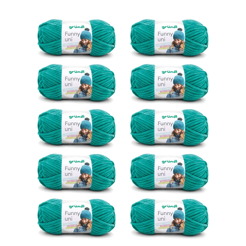 Gründl Wool, Polyester, Emerald, 10 x 100 g