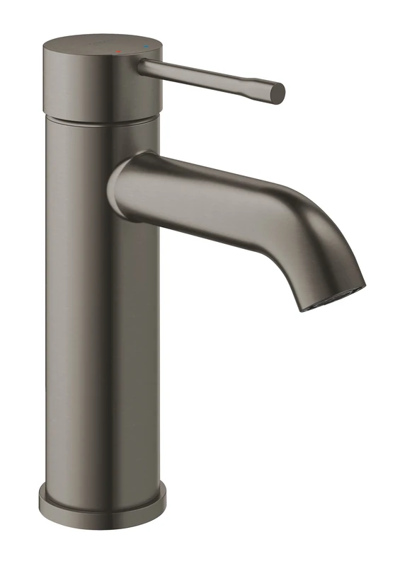 GROHE Essence Smooth Body Basin Mixer Tap (S-Size 208mm, Metal Lever, 28 mm Ceramic Cartridge, Water Saving, 3/8 Inch Tails), Brushed Hard Graphite, 23590AL1