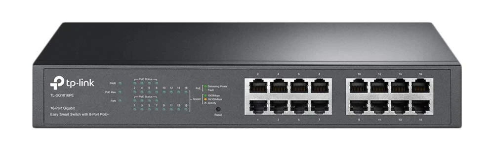 TP-Link TL-SG1016PE 16-Port Gigabit Ethernet Splitter PoE Switch, 8 802.3af/at PoE+ Ports up to 30 W for each PoE Port and 150 W for all PoE Ports, Metal Casing Network Swtich, IGMP Snooping, VLAN