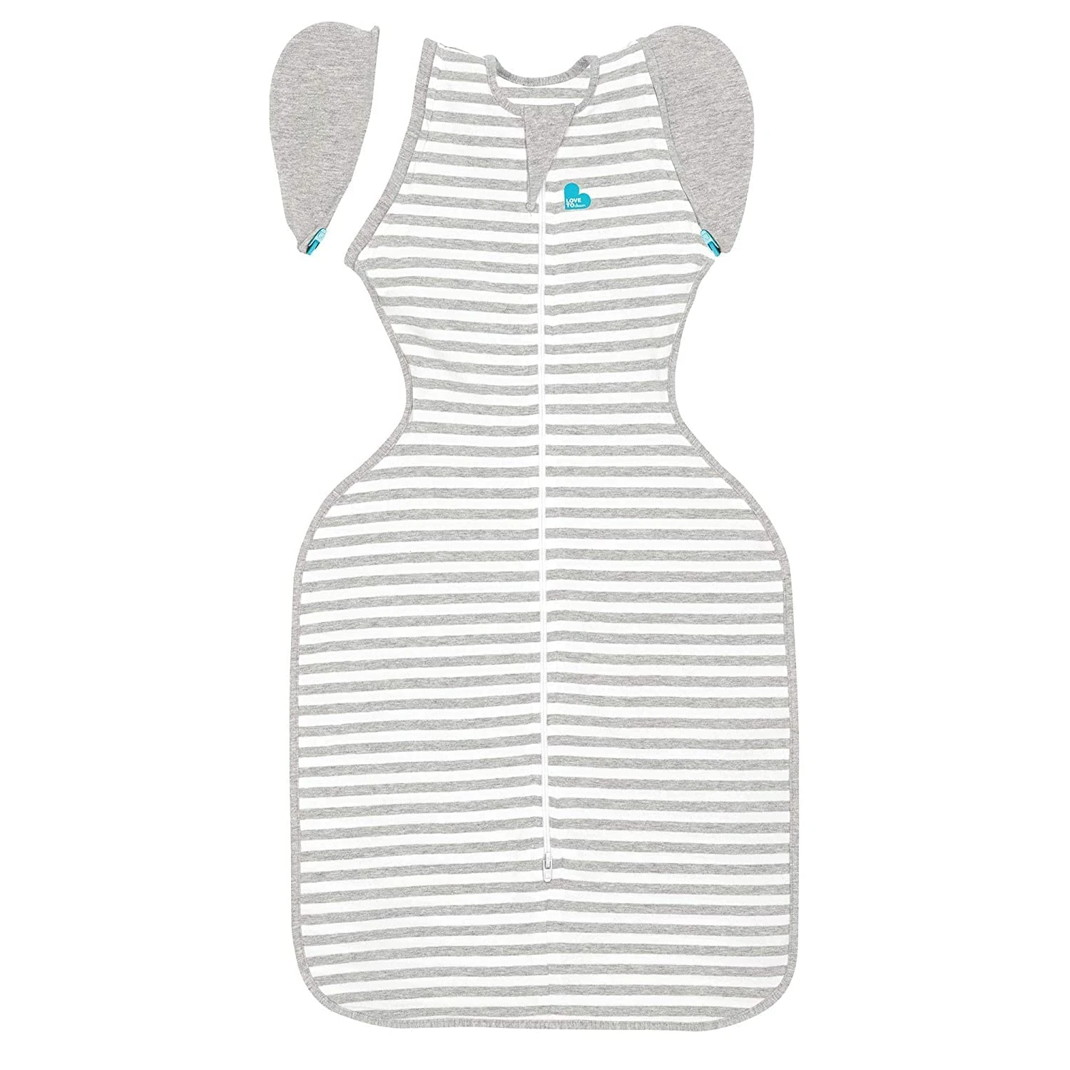 Love To Dream Swaddle Up Transition Bag, Large 8-11.5 kg, Grey, Snug Fit, Zip-Off Wings, 1.0 Tog Suitable for Moderate Temperature (20-24°C), Machine Washable & Double Zip for Easy Nappy Change