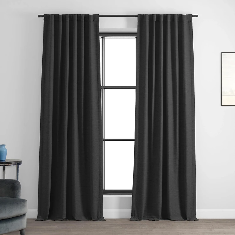 HPD Half Price Drapes Bellino Room Darkening Curtain 50 X 84 (1 Panel), BOCH-PL1703-84, Smoked Truffle