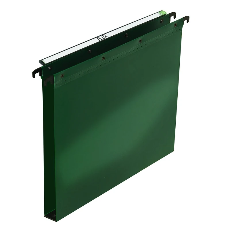 Elba Ultimate Polypropylene Foolscap Suspension Files, 30mm Base - Green (Pack of 25)
