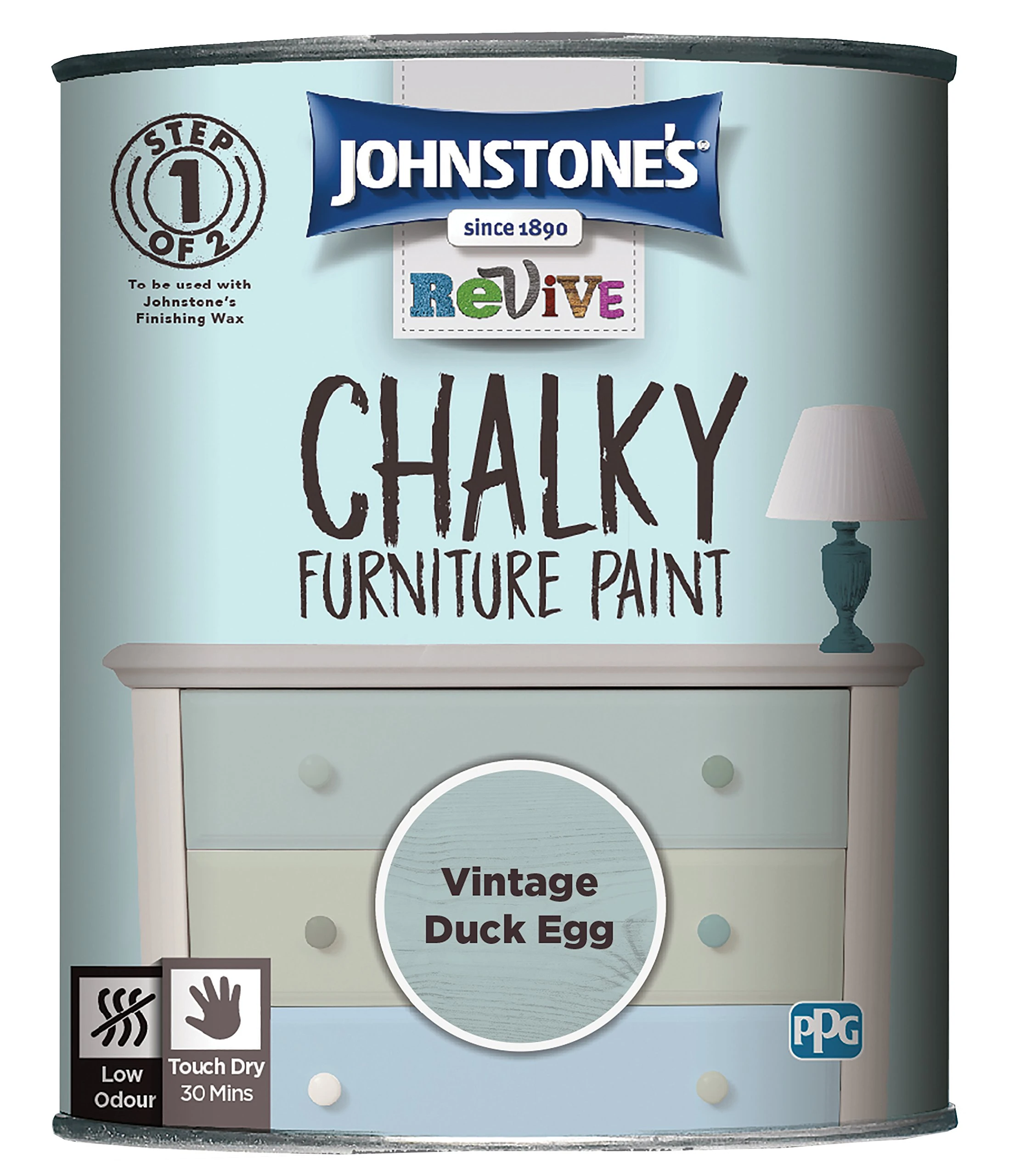 Johnstone's 386501 Revive Chalky Furniture Paint, Vintage Duck Egg