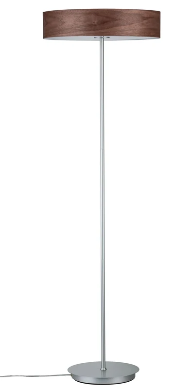 Paulmann 79685 Neordic Liska Floor luminaire max. 3x20W Floor lamp for E27 Lamps Floor luminaire with Wooden Shade Dark Wood/Chrome matt 230V Without lamp