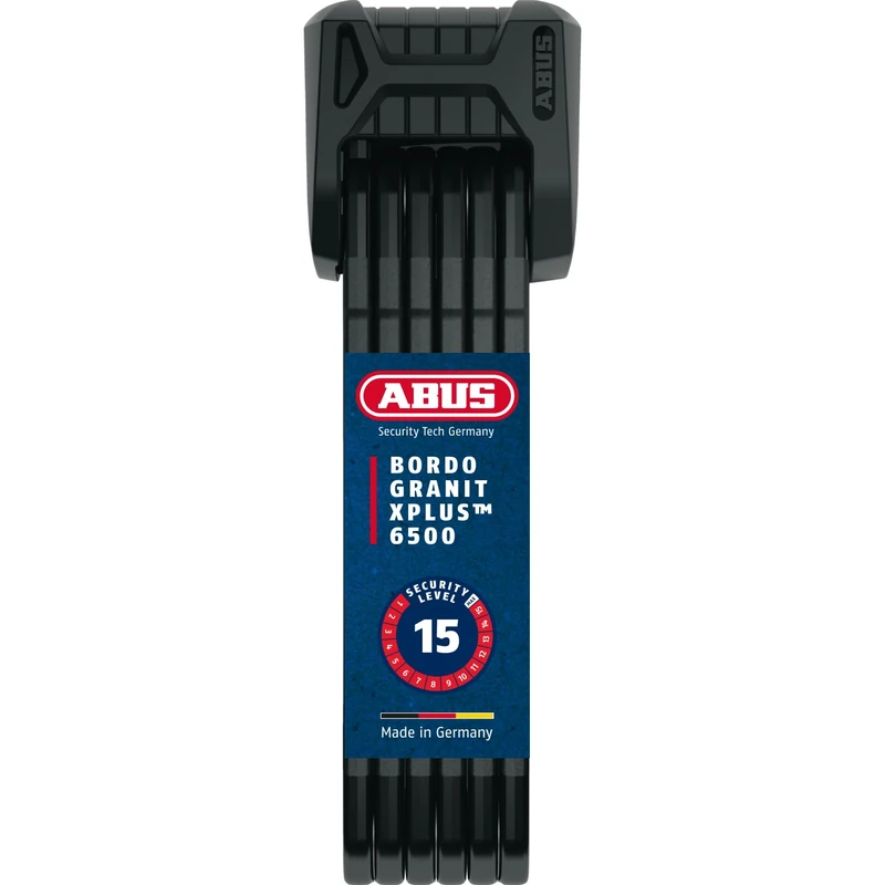 ABUS Bordo Granit XPlus 6500 SH folding lock with bracket - Hardened steel bike lock - security level 15-110 cm - Black