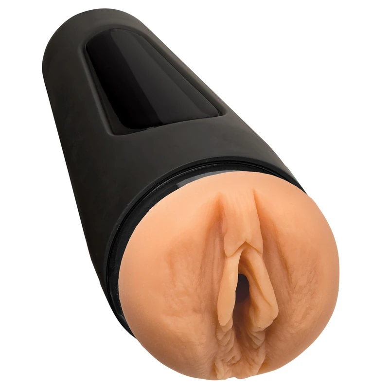 Main Squeeze - Vicky Vette ULTRASKYN Stroker - Realistic Textured Pussy Masturbator with Adjustable Suction, Squeeze Grip, and Discreet Storage - Vanilla - by Doc Johnson - for Adults Only