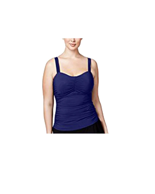 Profile by Gottex Plus Size Shirred Underwire Tankini Top
