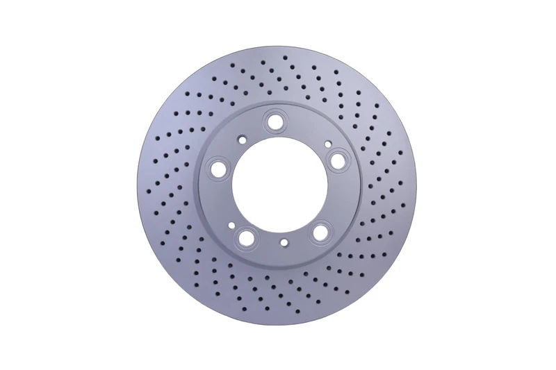 HELLA 8DD 355 127-511 Brake Disc - 50277PRO_HC - High-carbon - Coated - 318mm - 28mm - Perforated/internally vented - for e.g. PORSCHE