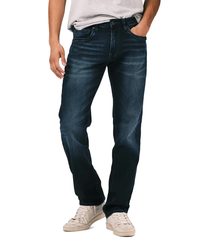Buffalo David Bitton Men's Straight Six Jeans, Authentic and Deep Indigo, 29W x 30L