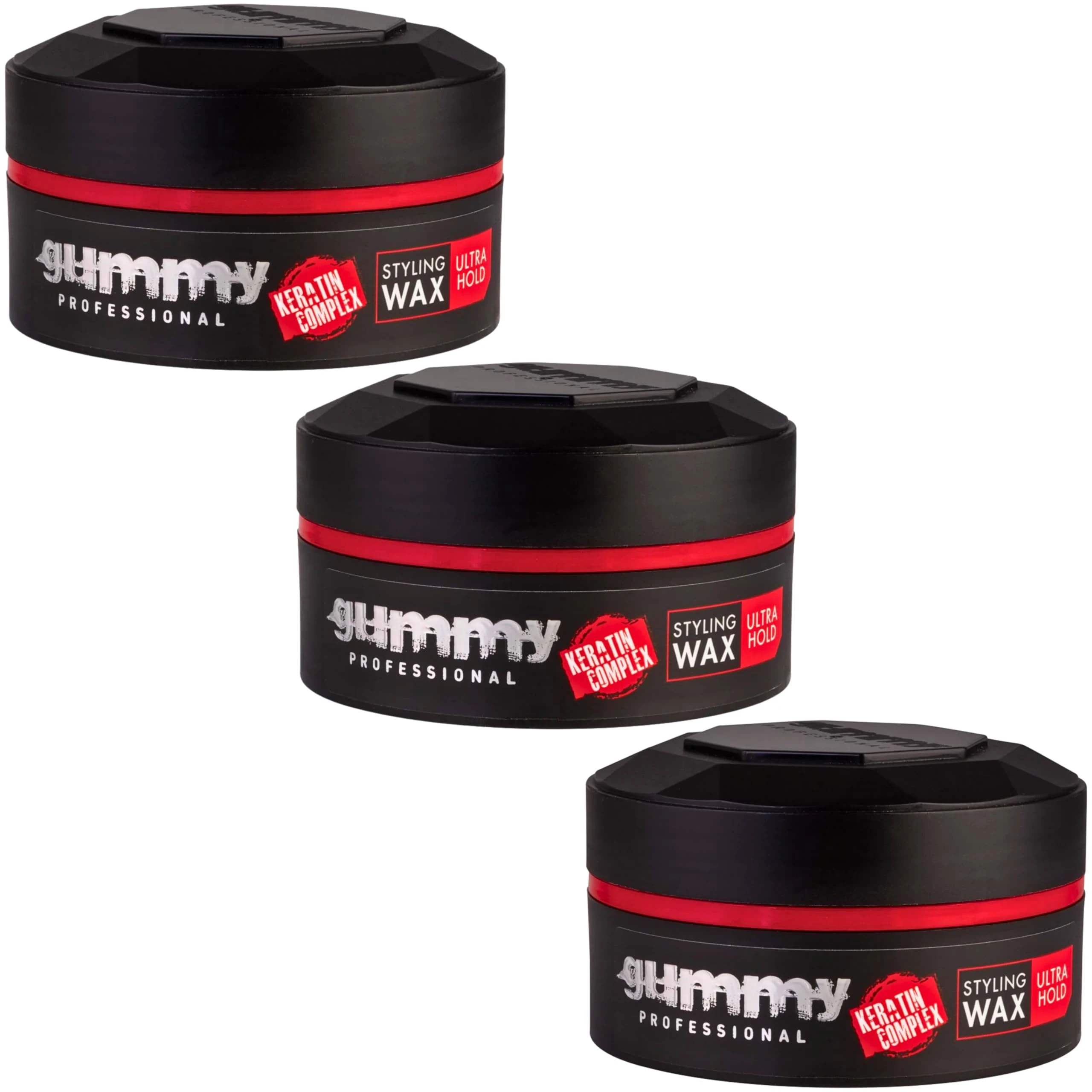 3x Gummy Ultra Hold Hair Styling Wax 150ml Provides Moisturization and Extra Bright Look During All Day Long, Perfect for Dynamic Hairstyle, Long Lasting Shape