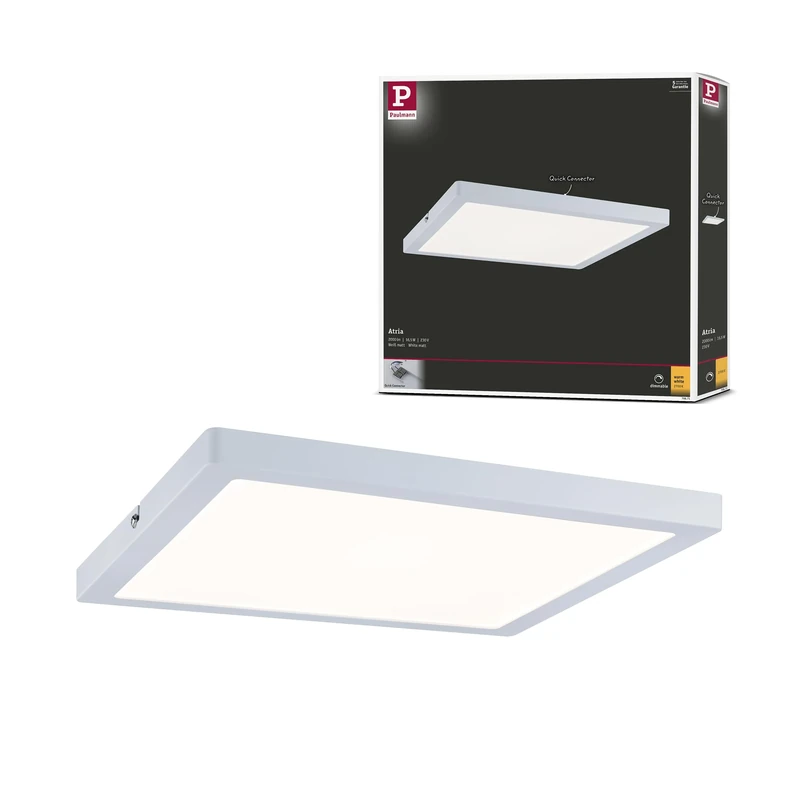 Paulmann 70871 LED Atria mounting Panel Rectangular Ceiling luminaire 24W Light 2700K Warm White matt dimmable for Wall and Ceiling mounting