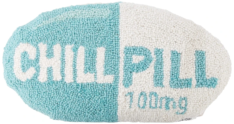 Peking Handicraft Chill Pill Hook Pillow, Turquoise - Image 1