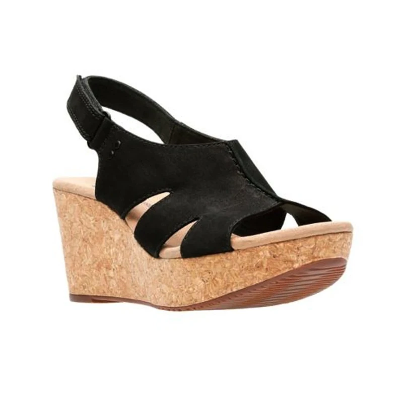 Clarks Women's Annadel Bari Platform, Black Nubuck, 3 UK