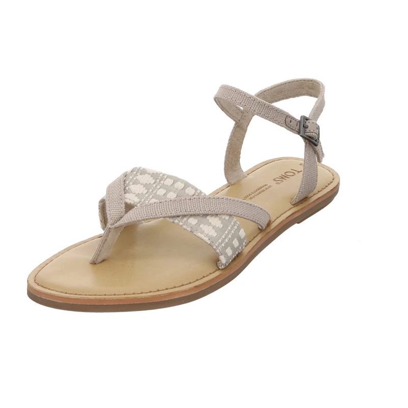 TOMS Women's Lexie Flat Sandal, Tan, 9 UK