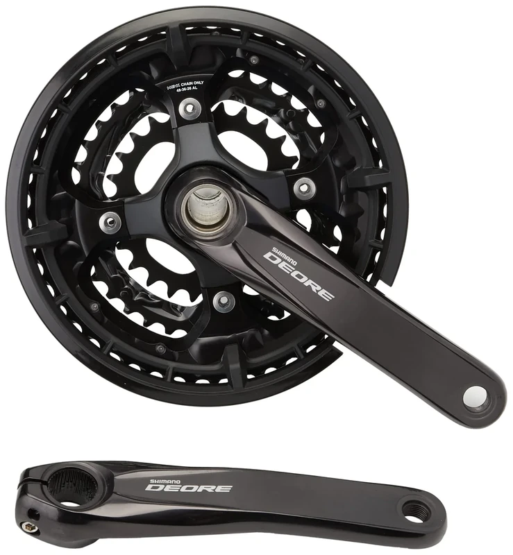 SHIMANO,One Size,2092840530 Deore FC-T6010 Deore 10-speed chainset, 48/36/26T, with chainguard, black, 175 mm
