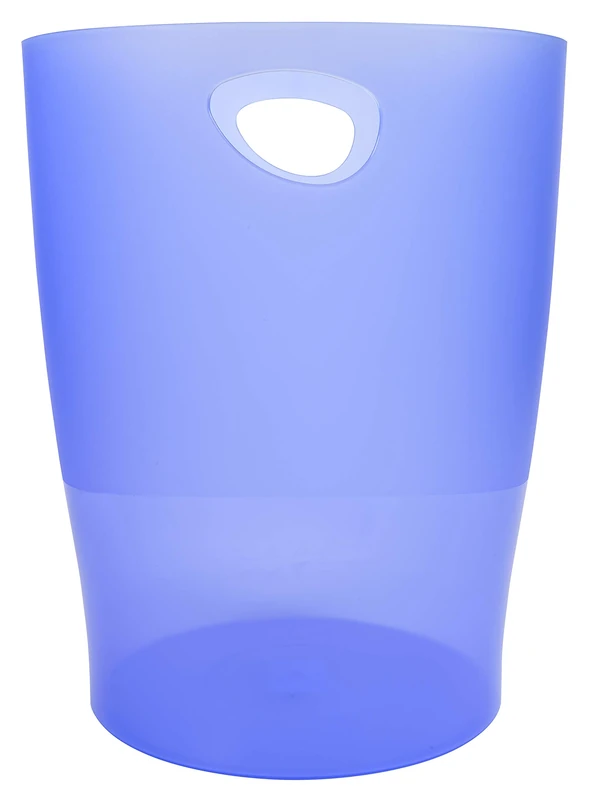 Exacompta - Ref.45310D - Set of 8 waste paper bins with ECOBIN handles - large capacity 15 liters - dimensions 26.3 x 26.3 x 33.5 cm - 1 year warranty - Translucent ice blue