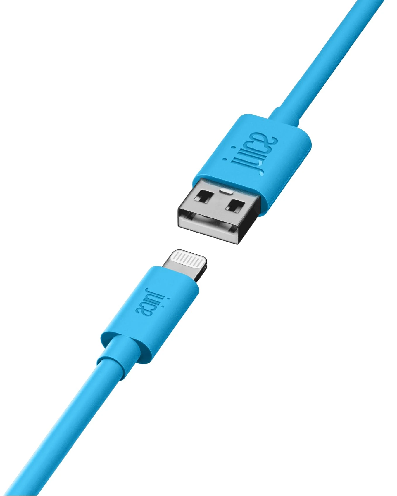 JUICE Apple iPhone 11, Pro, iPhone X, Xr, iPhone 8, 7, 6, SE, iPad Lightning, Charge & Sync Cable, 2m, Aqua