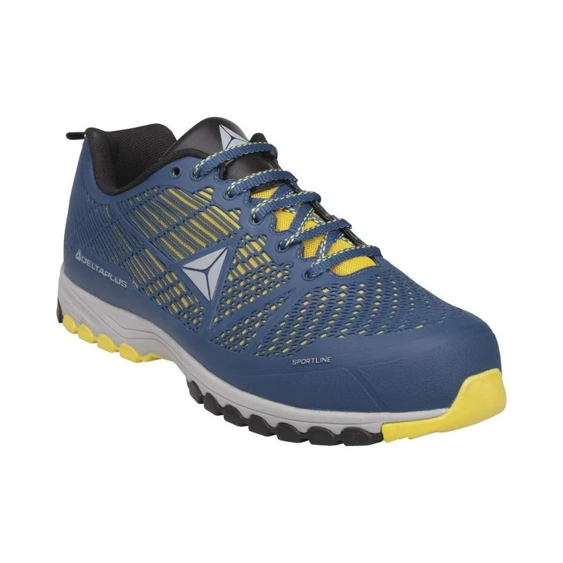 Delta Plus DSPORSPNR47 DELTA SPORT S1P SRC Mesh/Polyurethane Shoes - S1P HRO SRC - Blue/Yellow, Size 41