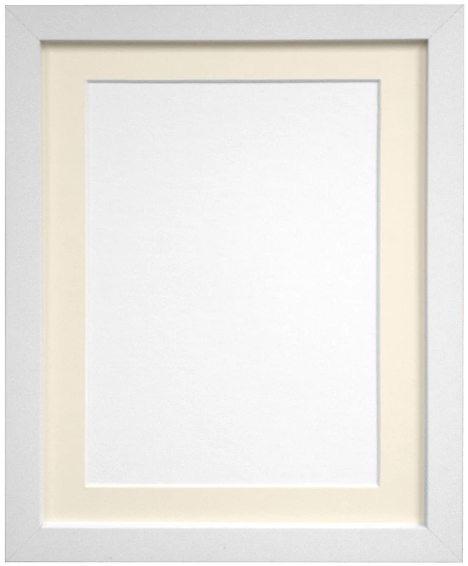 FRAMES BY POST 25mm White Picture Photo Frame with Ivory Mount 30" x 24" For Pic Size A2 (Plastic Glass)