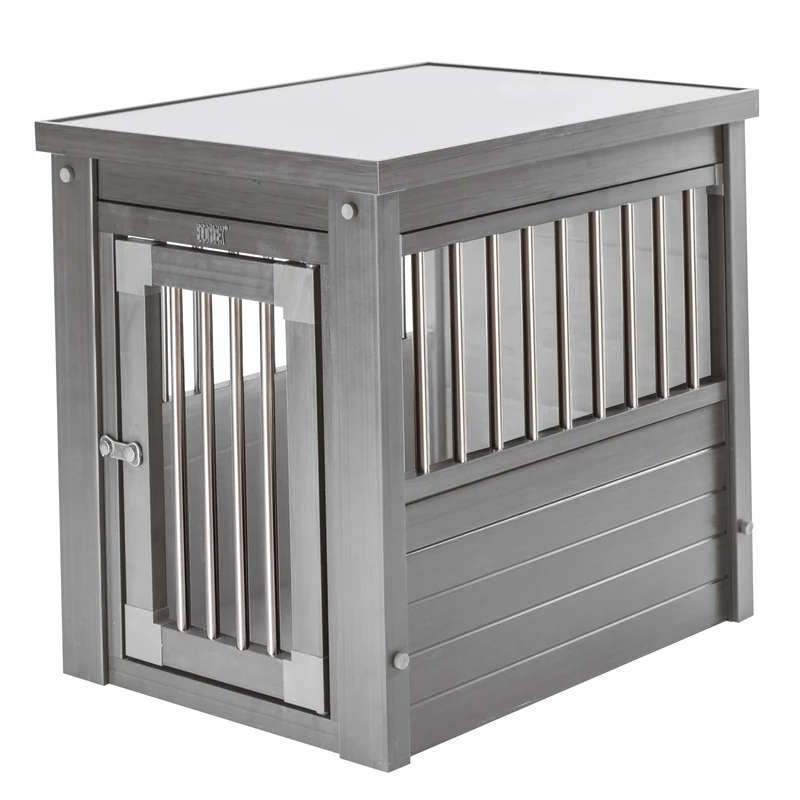 New Age Pet ecoFLEX Pet Crate/End Table, Small, Grey