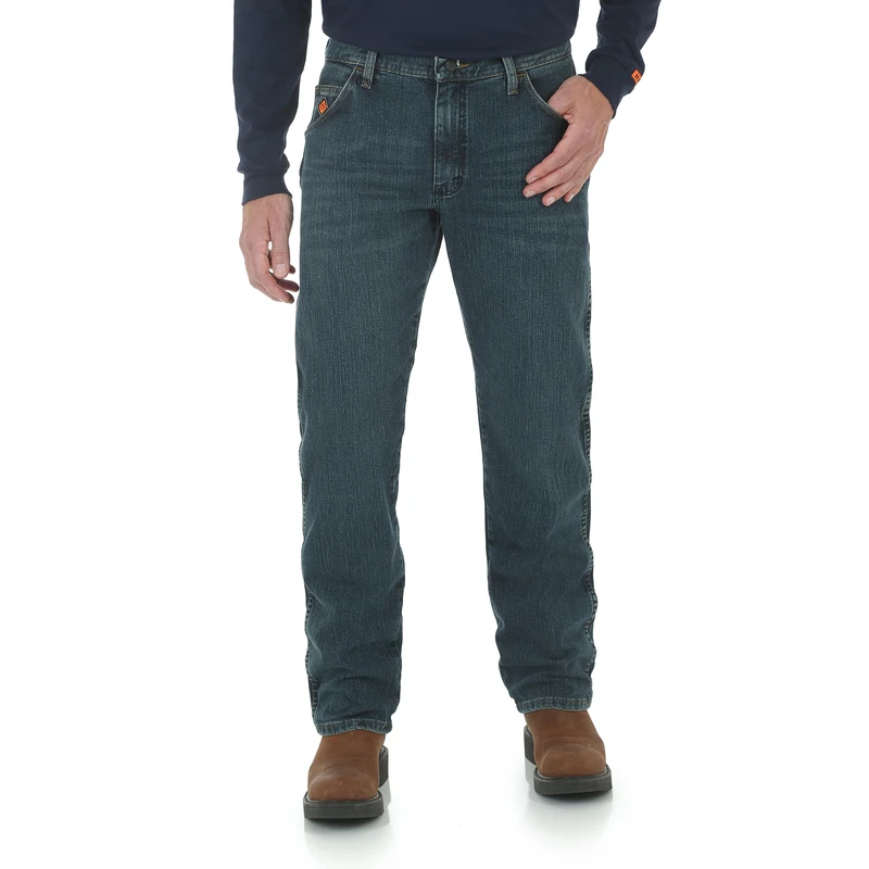 Wrangler Riggs Workwear Men's Flame Resistant Regular Fit Jean Work Utility Pants, Dark Tint, 29W x 30L