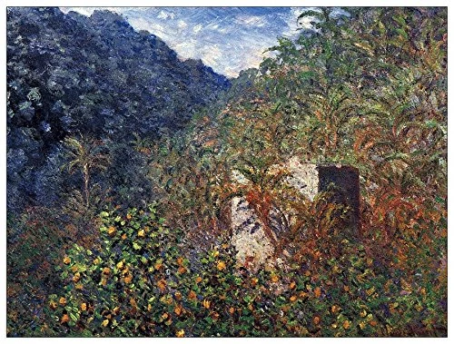 ArtPlaza Monet Claude-The Valley Sasso, Bordighera Decorative Panel, Wood, Multi-Colour, 80 x 1.8 x 60 cm