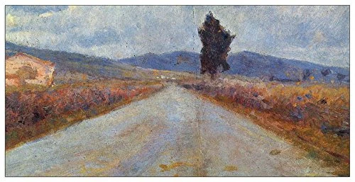 ArtPlaza Modigliani Amedeo-Landscape in the Toscana Decorative Panel, Wood, Multi-Colour, 100 x 1.8 x 50 cm