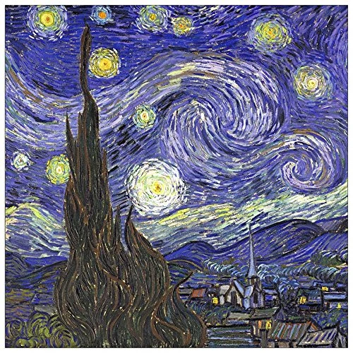 ArtPlaza Van Gogh Vincent-Starry Night Decorative Panel, Wood, Multi-Colour, 50 x 1.8 x 50 cm