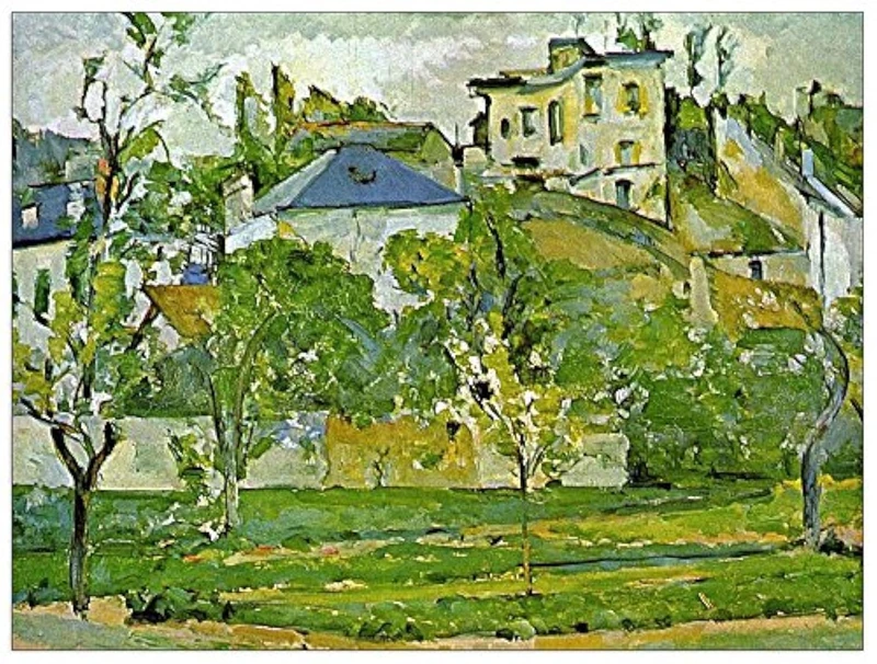ArtPlaza Cezanne Paul-Fruit garden in Pontoise Decorative Panel, Wood, Multi-Colour, 80 x 1.8 x 60 cm