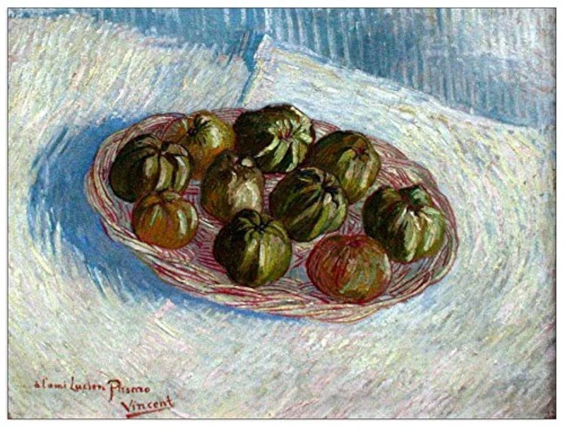 ArtPlaza Vincent-Basket of apples by Van gogh Decorative Panel, Wood, Multi-Colour, 80 x 1.8 x 60 cm