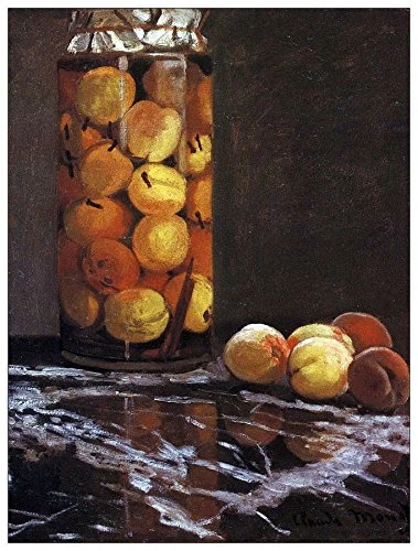 ArtPlaza Monet Claude-The Peach Glass Decorative Panel, Wood, Multi-Colour, 60 x 1.8 x 80 cm