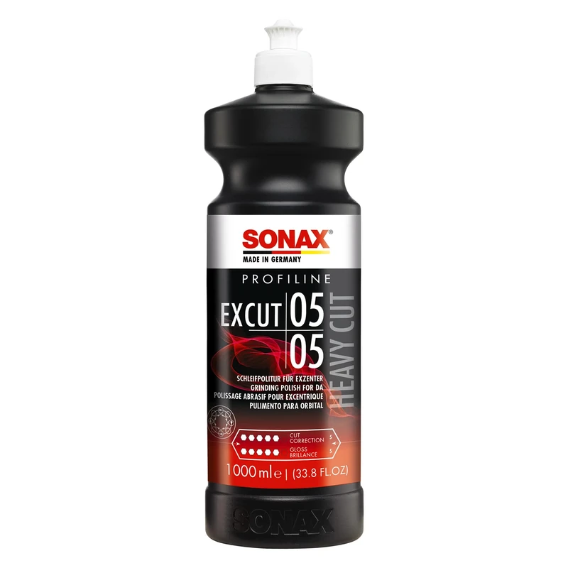 SONAX PROFILINE ExCut 05-05 (1 Litre) - For sanding down scratched paintwork or locally sanded paint layers. High abrasion combined with high degree of gloss | Item No. 02453000