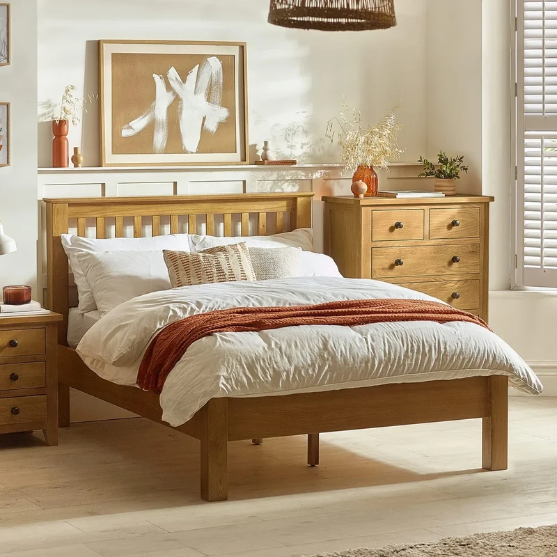 Julian Bowen Oak Wood Amsterdam Low Foot End Bed, King