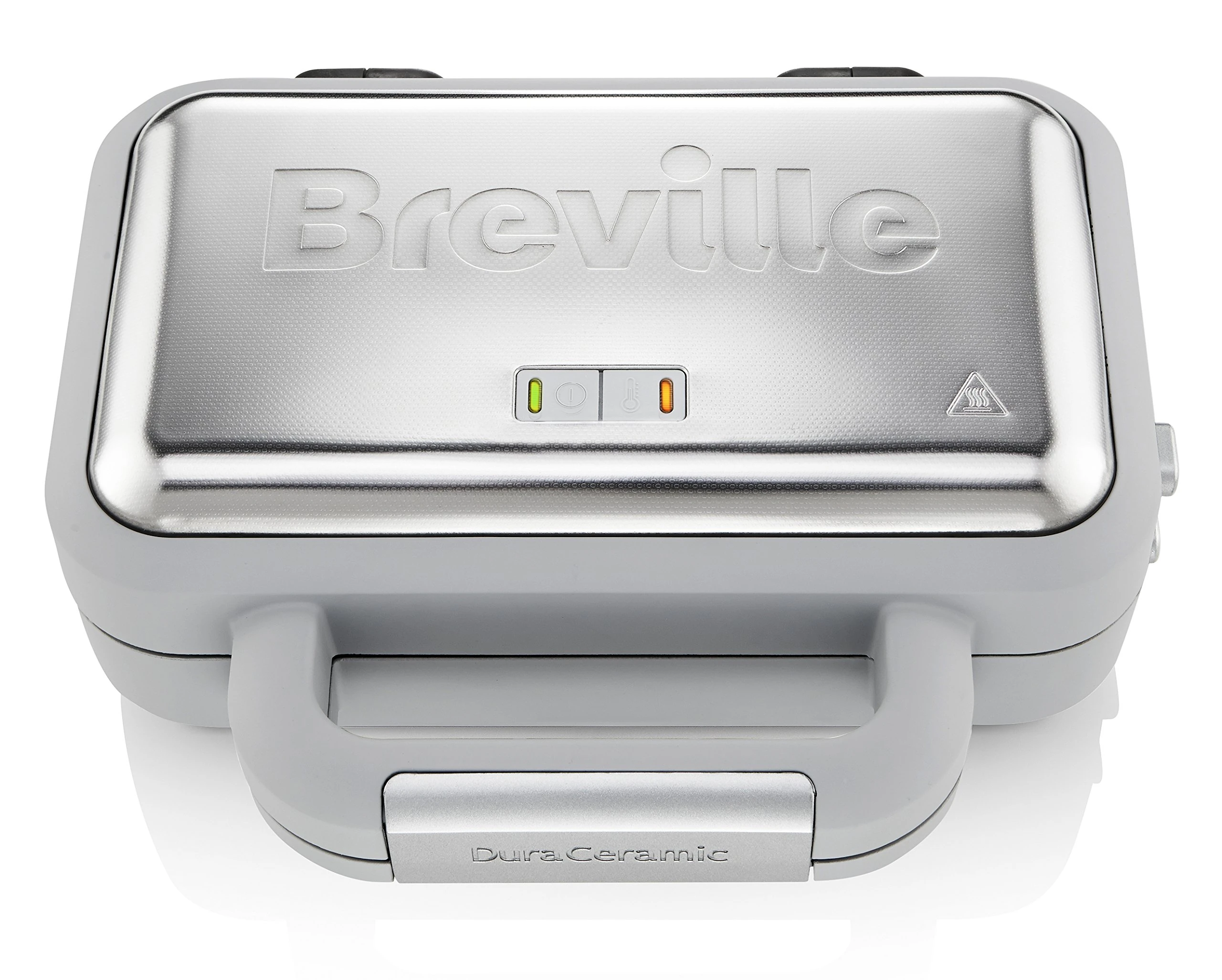 Breville DuraCeramic Waffle Maker | Non-Stick and Easy Clean Waffle Iron with Deep-Fill Removable Plates | White and Stainless Steel [VST072]