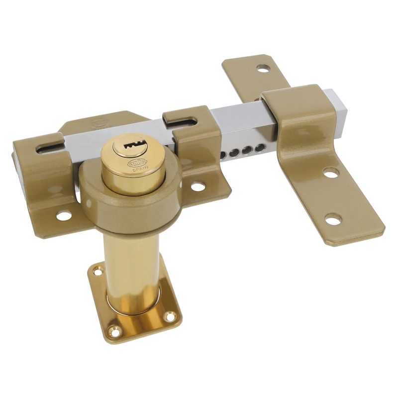 Amig Steel Overlay Bolt for Doors | with Round Security Cylinder | 88 x 153 mm, Inside 34 mm and Outer 70 mm Cylinder | Includes 5 Point Key | Martele Steel - Image 1