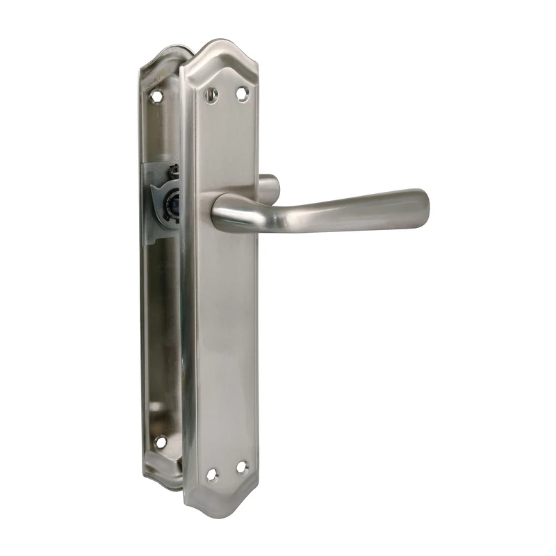 Amig - Set of 2 Silver Brass Door Handles with Matt Chrome Finish for Interior Doors - 256 x 48mm · Square 8mm | Includes Screws