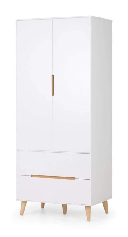 Julian Bowen Alicia 2 Door 2 Drawer Wardrobe, White