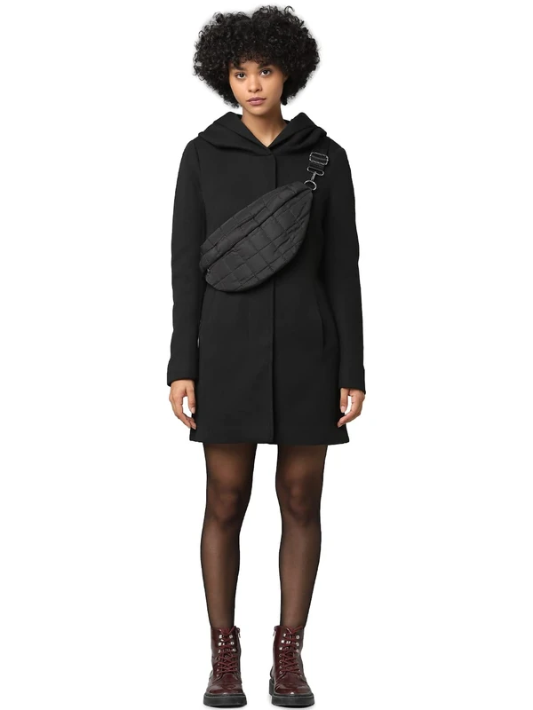 ONLY Women's Onlsedona Light Coat OTW Noos Coat, Black (Black Black), 34 (Manufacturer Size: X-Small)