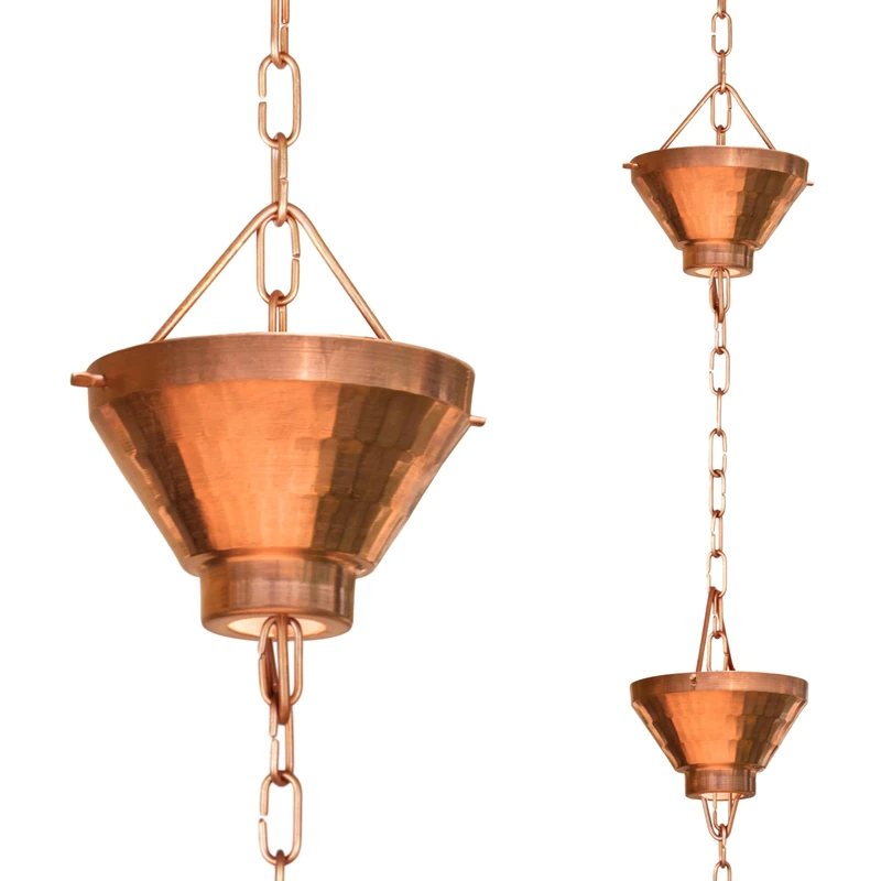 Monarch Pure Copper Siam Rain Chain, 8.5 ft
