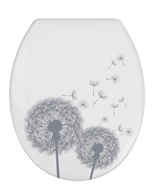 WENKO Under Armour Toilet seat Astera, Duroplast, White/Grey, 38 x 45.5 x 10 cm