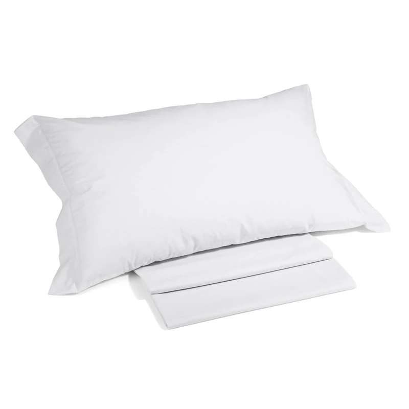 Caleffi - Plain Cotton Bed Sheet Set, Plain White