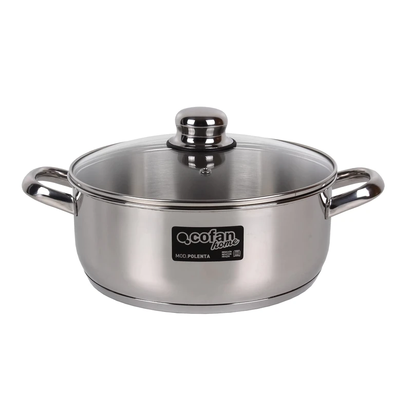 Cofan Polenta Pan, Steel, Grey, 28. cm